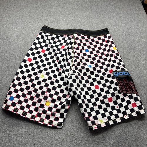 GOTCHA Board Shorts Mens 34x10" Flat Front Cargo Pocket Checker Black White NWT - Picture 8 of 13