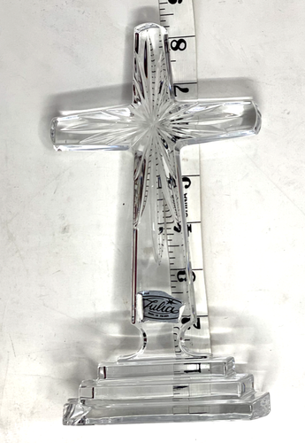 Christian 8" Cross Julia Poland Hand Cut Lead Crystal Clear Glass - Picture 9 of 9