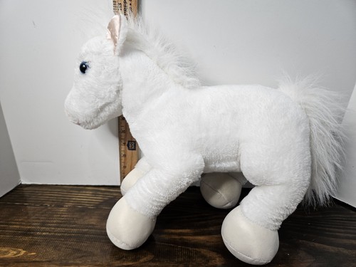 Build A Bear weißes Pferd mit funkelnden silbernen Hufen Stofftier Spielzeug - Bild 3 von 9