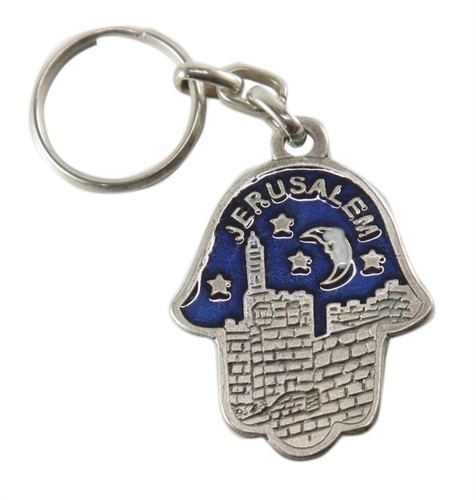 Key Ring Chain JERUSALEM Judaism hamsa Judaica Amulet Pendant Charm Israel Gift - Picture 4 of 7
