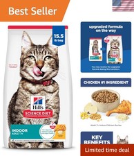 Indoor Senior Cat Food, Easy Litter Cleanup, Chicken Flavor, 15.5 lb Bag 7.16 per pound