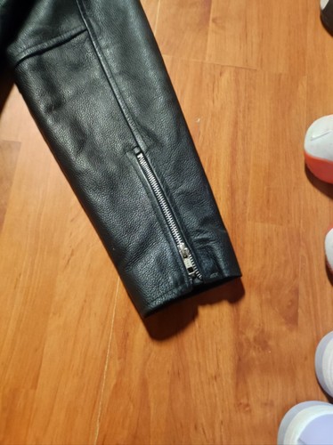 Chaqueta Rider De Cuero Auténtico Negro Vintage Estilo Schott NYC - Imagen 8 de 12