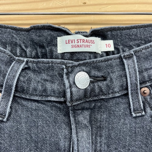 Gonna jeans Levi Strauss denim 10 nero lavaggio slim dritta orlo grezzo nuova senza etichette B144 - Foto 4 di 15
