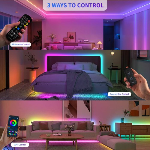 COB RGB Smart IC Strip Lights 40FT LED Strip Lights RGB+IC LED Strip Lights w... - Bild 2 von 7