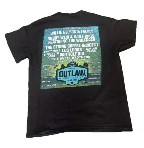 Willie Nelson & The Family T Shirt Men’s MBlack Outlaw Music Festival 2023 - Bild 2 von 2