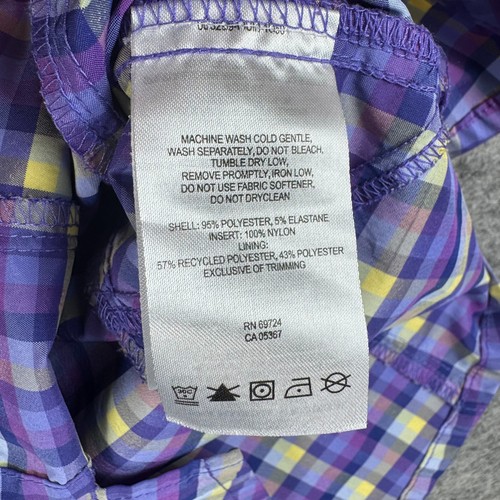 Columbia Omni-Shade Button Up Shirt Plaid Sun Protection Purple Girls 10/12 - Picture 6 of 12