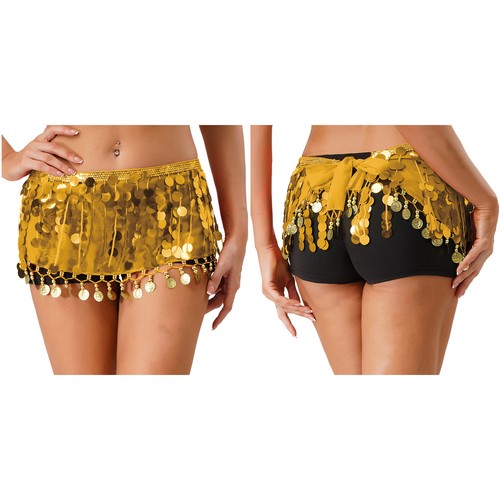 Womens Skirt Outfits Dancewear Fasching Hip Scarf Halloween Sequin Costume Wrap - Picture 31 of 83