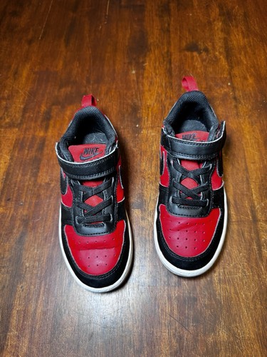 Nike Boys Court Borough Red Black  Basketball Sneakers Low Top Toddler 10C - Picture 2 of 12