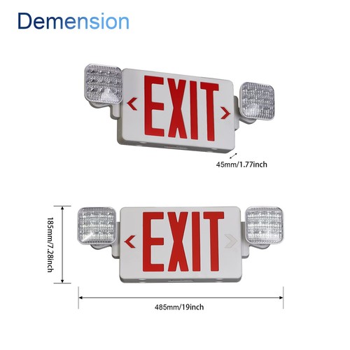 Exit Sign with Emergency Lights Red, LED Emergency Exit Light with Battery Ba... - Picture 2 of 6