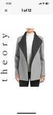 Theory Naomo Virgin Wool Cashmere Blend  Jacket Gray Size M 545