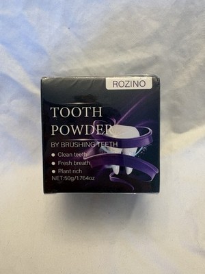 Rozino Tooth Powder 50g Plant Rich Activated Charcoal Peppermint Oil Fresh Brea 