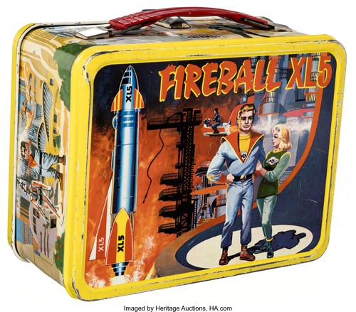 VINTAGE FIREBALL XL5 METALL BROTDOSE KING SEELEY 1964 OHNE THERMOSFLASCHE SEHR GUTER ZUSTAND + - Bild 2 von 2