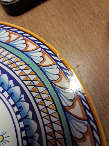 6 William Sonoma Mediterranean 9.25” Salad Plates Euc [*Chips] Bin 192 Italy - Picture 21 of 22