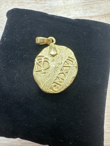 David Yurman Shipwreck Coin Amulet Pendant 22k Yellow Gold 4mm THICK! - Picture 5 of 6