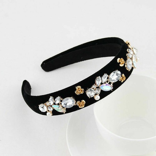 Hairband Hair Band Pearl Headband Baroque FashionWomen Wide Crystal new - Picture 19 of 35