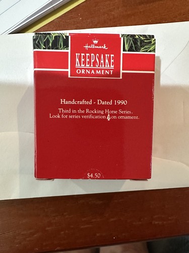 Hallmark miniatura cavallo a dondolo serie n.4 ornamento fatto a mano con scatola 1991 - Foto 4 di 9