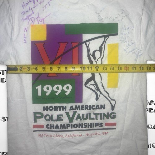 1999 Vintage Pole Vaulting Championship Signed T Shirt Men’s Size M USA Made - Picture 6 of 8
