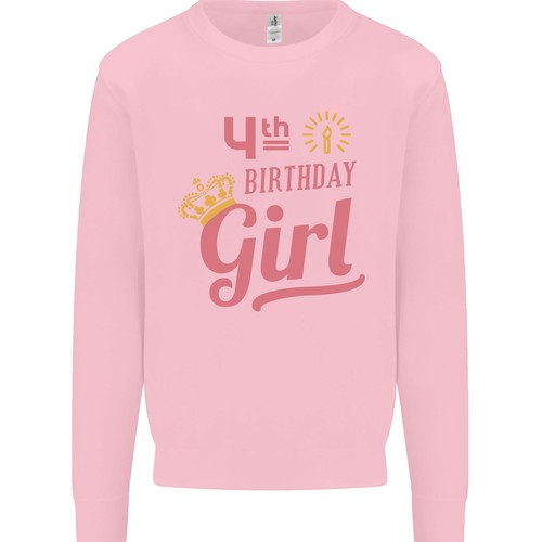 4th Birthday Girl 4 Year Old Princess Kids Sweatshirt Jumper - Picture 10 of 35