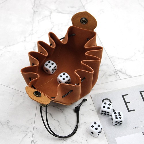 PU Leather Dice Bag Tray Cute Drawstring Pouch Coin Purse Dice Storage Bag - Bild 8 von 10