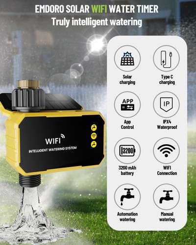 WiFi Water Timer with Brass Inlet, 1 Zone Smart Hose, Sprinkler Timer for Gar... - Picture 8 of 9