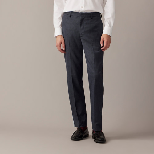 J. nuova con etichetta Pantalone elegante CREW uomo Bowery slim in misto lana elasticizzato Oxford blu navy 38x32 - Foto 3 di 7