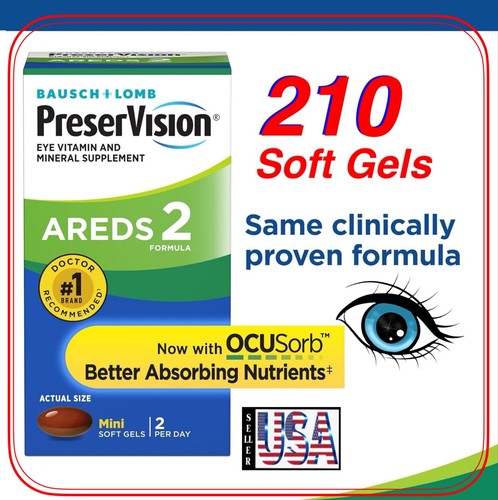 Gels Eye Vitamin, Bausch Lomb PreserVision AREDS 2 Formula, 210 Soft Gels - Picture 9 of 11