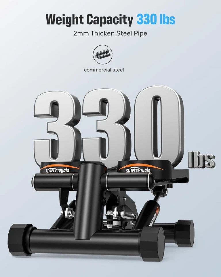 Sportsroyals Mini Stepper with Resistance Bands Home Fitness Machine 330LB - Image 3 of 4