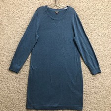 NEW J Jill Dress Large Adult Blue Midi Sweater Pullover Long Sleeve Womens L