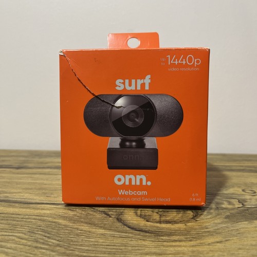 Onn Surf 1440P Webcam with Autofocus & Built-In Microphone - Black (100028731)™ - 第 1/3 張圖片