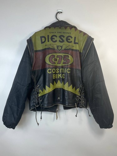 CHAQUETA DE CUERO DIESEL VINTAGE AÑOS 90 C-75 BICICLETA CÓSMICA SOLO LOS VALIENTES PARA HOMBRE TALLA L - Imagen 10 de 10