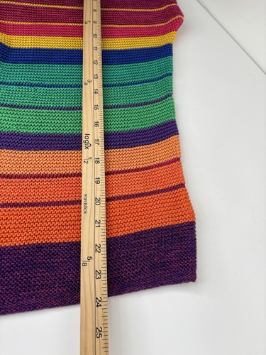 Lauren Ralph Sweater Sleeveless Women XL Rainbow Striped Colorful Knit Summer - Picture 7 of 7
