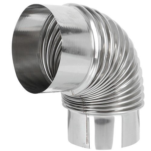 2 Stück Ofenbogen Rohr Edelstahl Rauchabzug 6 Zoll Dämpfer Schornstein Adapter gebogen - Bild 4 von 12