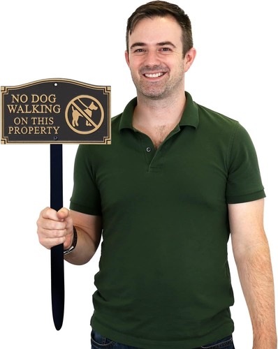 "No Dog Walking On Property" Statement Plaque - Picture 4 of 10
