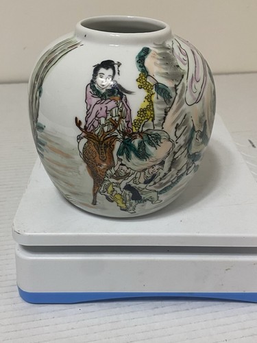 Transart Industries Hong Kong verzierte handbemalte bauchige runde Vase - Bild 2 von 16