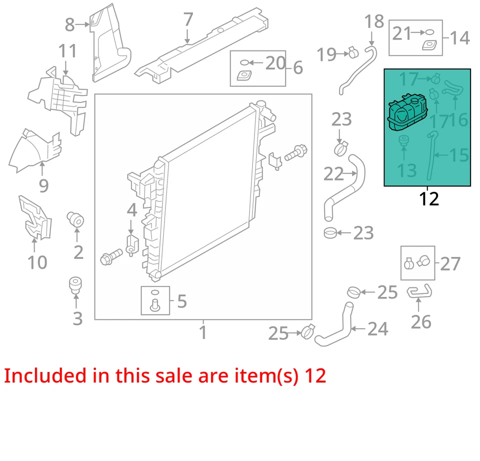2018 Nissan Armada Coolant Overflow Bottle OEM 99K Miles - LKQ413160563 - Image 4 of 4