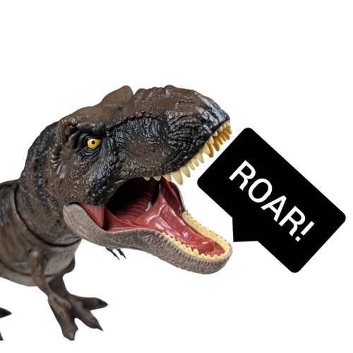 Jurassic World Dominion T-Rex Thrash n Devour Tyrannosaurus Rex Roar Sounds 21"
