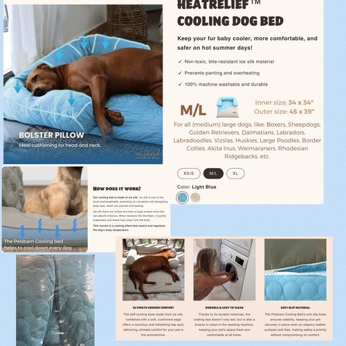 Pelsbarn HEATRELIEF Pet Cooling Bed Mat For Dog Puppy BLUE MED LARGE BREED ATL - Picture 3 of 11