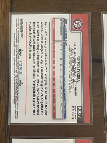 2025 Topps Pro Debut Travis Sykora Chrome Green Auto /99 - Bild 2 von 2