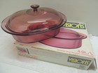 Corning Visions Cranberry 4-Quart Covered Oval Roaster / Casserole 6015086