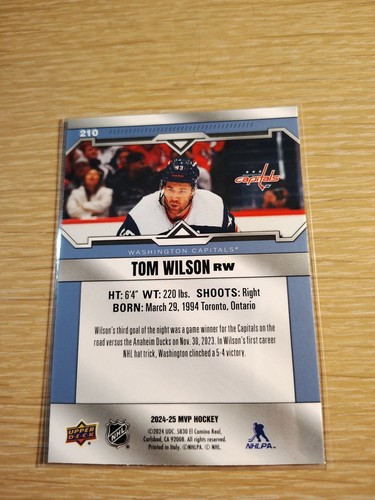 2024-25 Upper Deck MVP - Tom Wilson #210 - Bild 2 von 2