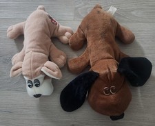 Vintage Pound Puppies Plush Toys Stuffed Animals Tan Brown Cute Cuddly Puppies