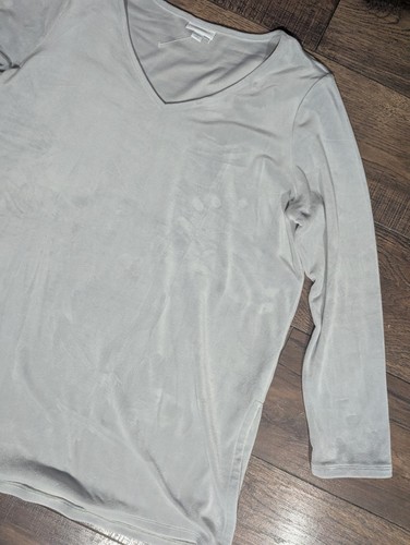 Pullover de terciopelo gris suave Jill Pure Jill para mujer talla grande pequeñas aberturas laterales - Imagen 5 de 14