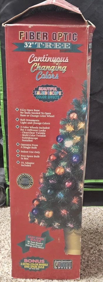 De Colección 32 Pulgadas Fibra Óptica Árbol de Navidad, Base, Bola Adornos Caleidoscopio Difícil de Encontrar Foto 4 de 4