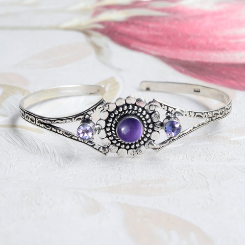 Bracciale di bellezza in argento sterling 925 con pietra preziosa taglio... - Foto 3 di 7