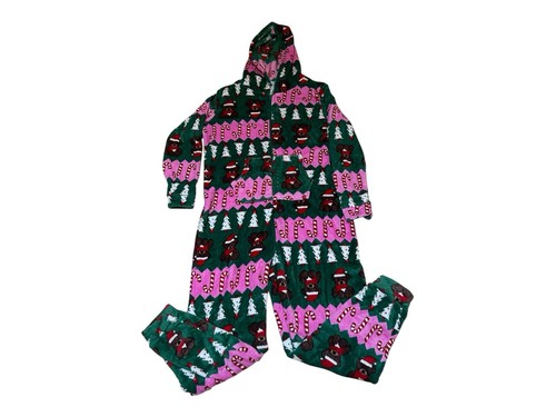 Em & Alfie Damen Weihnachten Kapuze Bär Print Einteiler Pyjama X-Large - Bild 2 von 3
