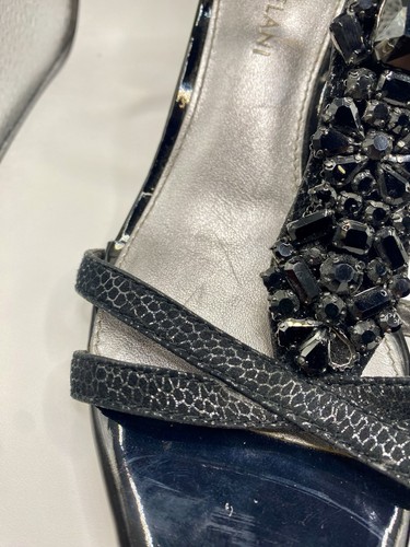 Tacones Antonio Melani negros con cuentas con joyas talla 6,5 M - Imagen 3 de 13