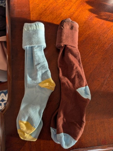 Brownie Socks GSA Girl Scouts Uniform 2 Pair Blue And Brown - Picture 1 of 4