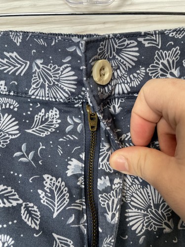 JACHS pantaloncino ragazza donna XL blu navy stampa floreale elasticizzato zip tasche a mosca - Foto 2 di 10