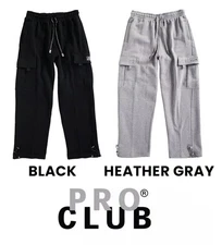 Pro Club Men's Heavyweight Fleece Cargo Proclub Sweatpants SMALL MEDIUM - USED