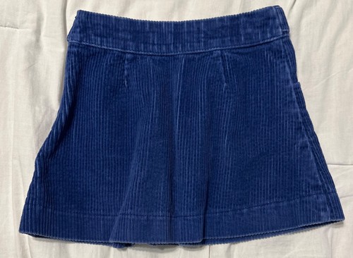 Mini Boden Blue Cord Skirt EUC Girls Zips Up The Side Adjustable Waist Size 4/5 - Picture 2 of 2